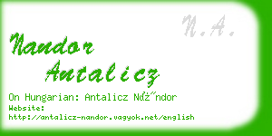 nandor antalicz business card